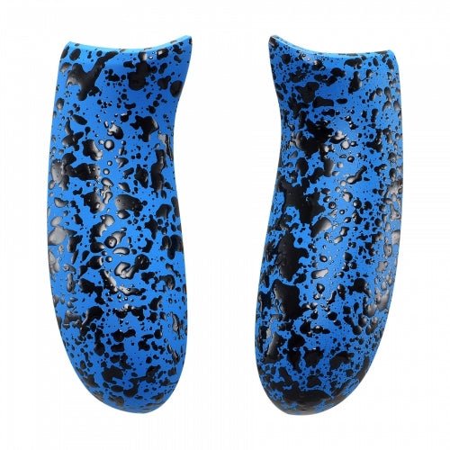 Grip handles for Xbox One Slim controllers rubberised left & right panels non slip - 3D splashing black & blue | ZedLabz