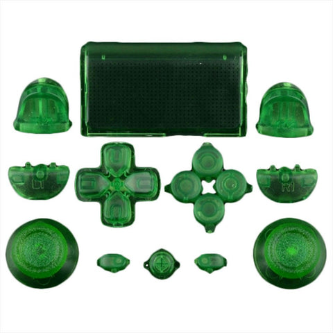 Replacement Full Button Set For 1st Gen Sony PS4 Controllers - Clear Green | ZedLabz