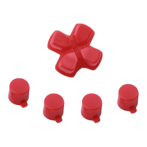 Replacement D-pad & Action Button Set For Sony PS4 Controllers - Red | ZedLabz
