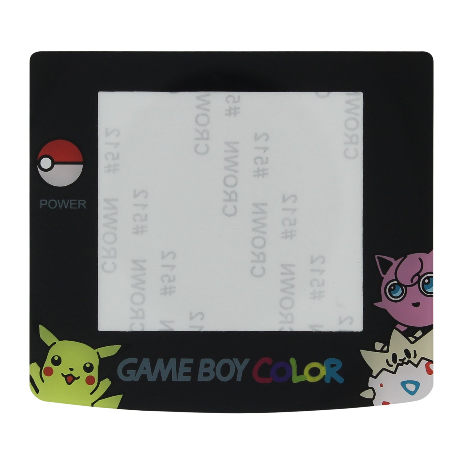ZedLabz Pokemon edition replacement screen lens plastic cover with Pikachu Jigglypuff Togepi for Nintendo Game Boy Color