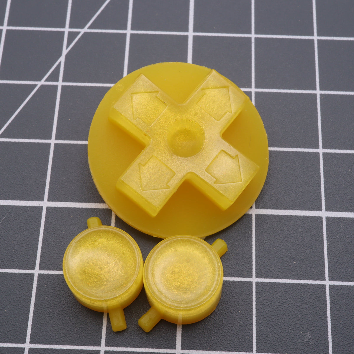 Hand cast custom resin buttons for Nintendo NES controller NES-004 (also fits Game Boy DMG-01) - Lemon Candy | Lab Fifteen Co