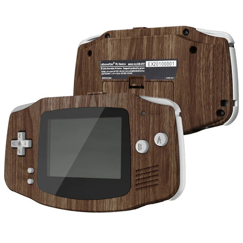Wood grain design housing for Game Boy Advance