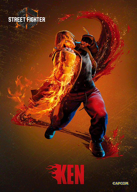 Street Fighter 6 Ken Plax lenticular frame 3D wall art officially licensed 10"x12" inch (23x30cm) | Pixel Frames - 3