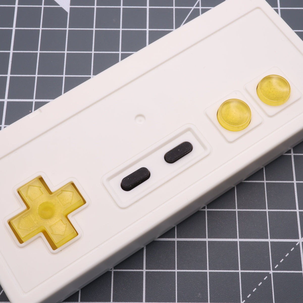 Hand cast custom resin buttons for Nintendo NES controller NES-004 (also fits Game Boy DMG-01) - Lemon Candy | Lab Fifteen Co