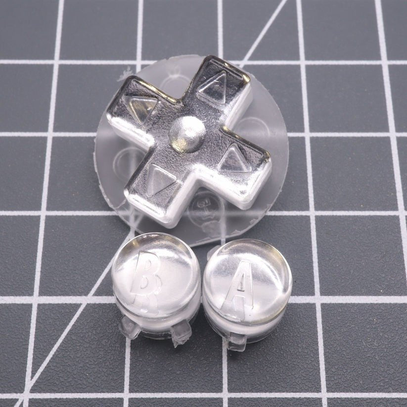 Custom resin buttons for Game Boy Advance - Chrome Silver | Lab Fifteen Co