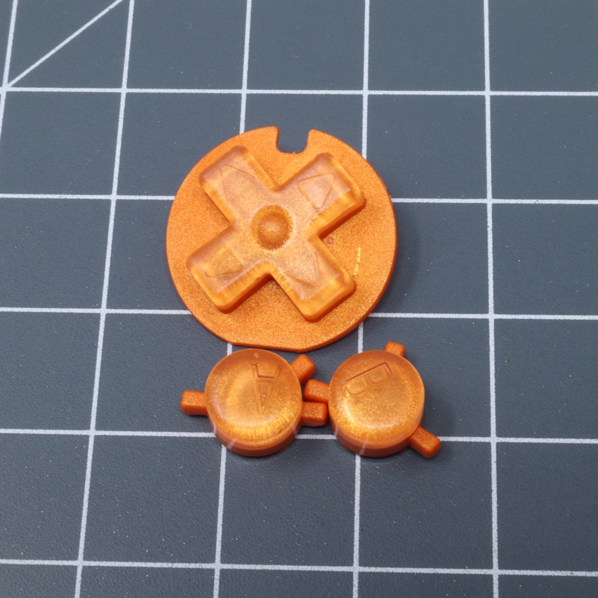 Custom resin buttons for Game Boy Color - Candy Orange | Lab Fifteen Co