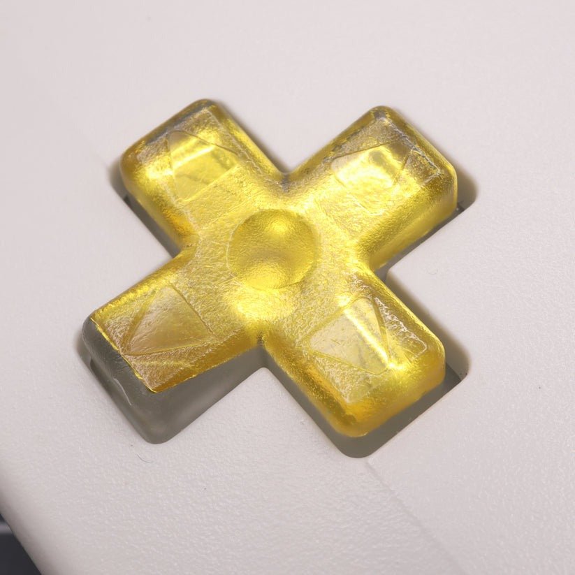 Hand cast custom resin buttons for Nintendo Game Boy Color (GBC CGB) - Chrome gold | Lab Fifteen Co - 5