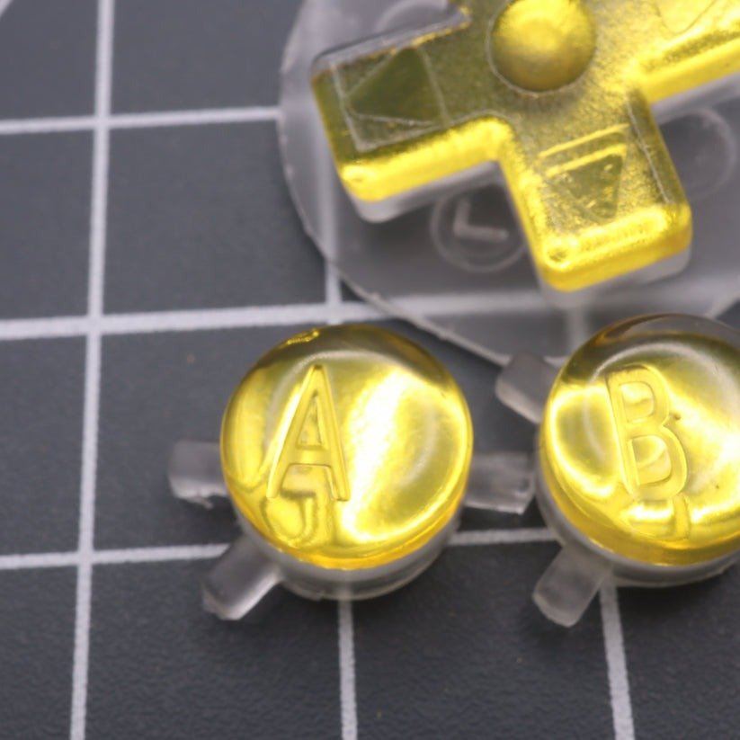 Hand cast custom resin buttons for Nintendo Game Boy Color (GBC CGB) - Chrome gold | Lab Fifteen Co - 6