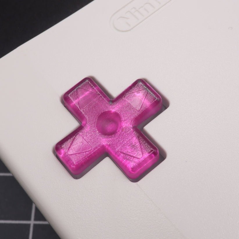 Hand cast custom resin buttons for Nintendo Game Boy Color (GBC CGB) - Chrome pink | Lab Fifteen Co - 5