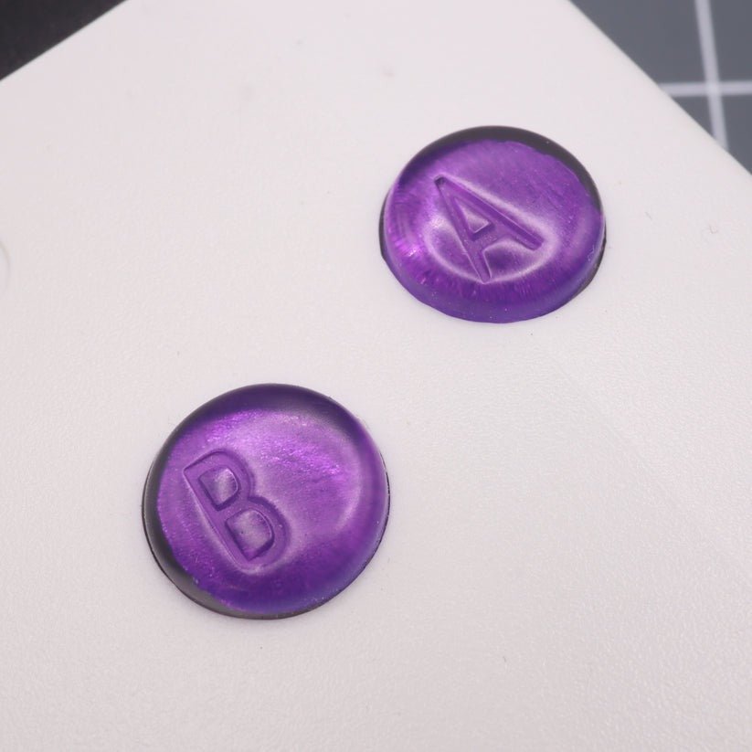Hand cast custom resin buttons for Nintendo Game Boy Color (GBC CGB) - Chrome purple | Lab Fifteen Co - 4