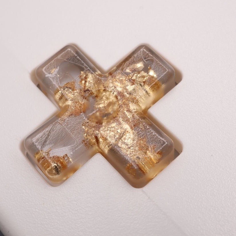 Hand cast custom resin buttons for Nintendo Game Boy Color (GBC CGB) - Gold flake | Lab Fifteen Co - 5