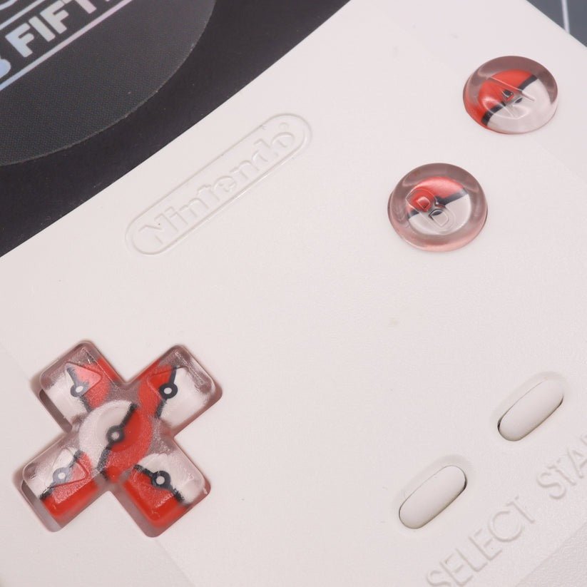 Hand cast custom resin buttons for Nintendo Game Boy Color (GBC CGB) - Pokeball | Lab Fifteen Co - 3