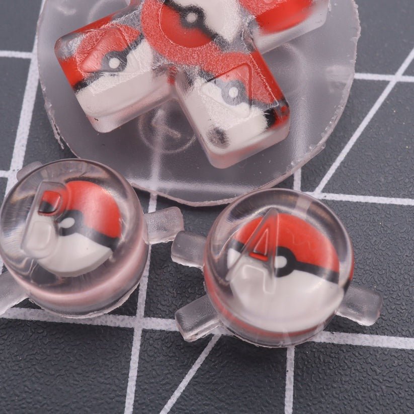 Hand cast custom resin buttons for Nintendo Game Boy Color (GBC CGB) - Pokeball | Lab Fifteen Co - 6