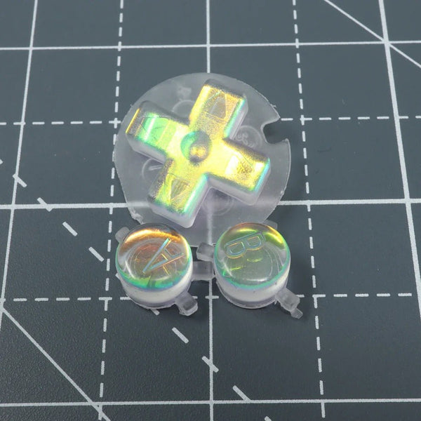 Hand cast custom resin buttons for Nintendo Game Boy Color - Sunset Opal | Lab Fifteen Co