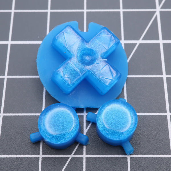 Hand cast custom resin buttons for Nintendo Game Boy Pocket MGB-001 GBP - Blueberry Candy | Lab Fifteen Co - 1