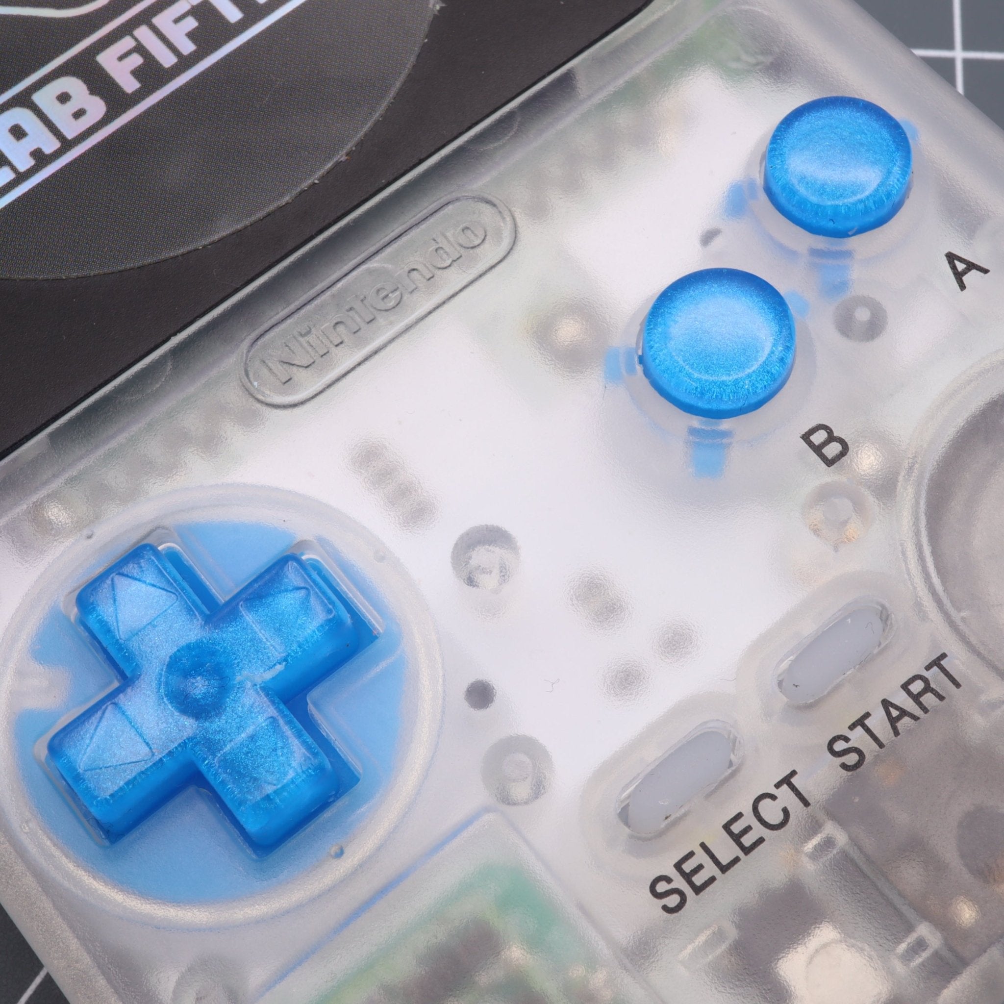 Hand cast custom resin buttons for Nintendo Game Boy Pocket MGB-001 GBP - Blueberry Candy | Lab Fifteen Co - 4