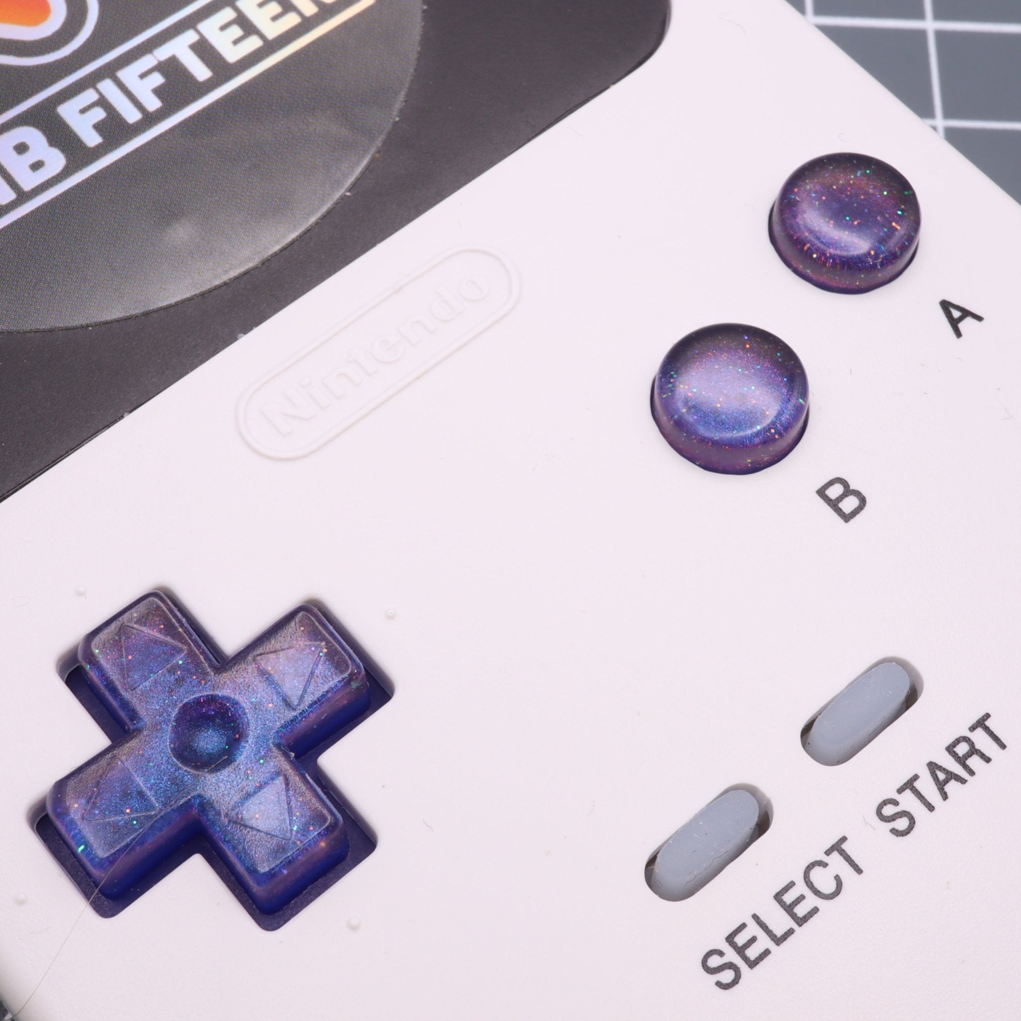 Hand cast custom resin buttons for Nintendo Game Boy Pocket MGB-001 GBP - Cosmic blue | Lab Fifteen Co - 3