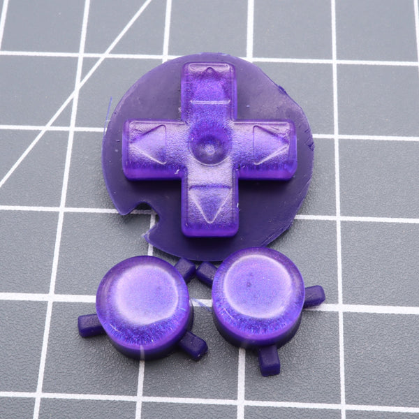 Hand cast custom resin buttons for Nintendo Game Boy Pocket MGB-001 GBP - Grape Candy | Lab Fifteen Co - 1