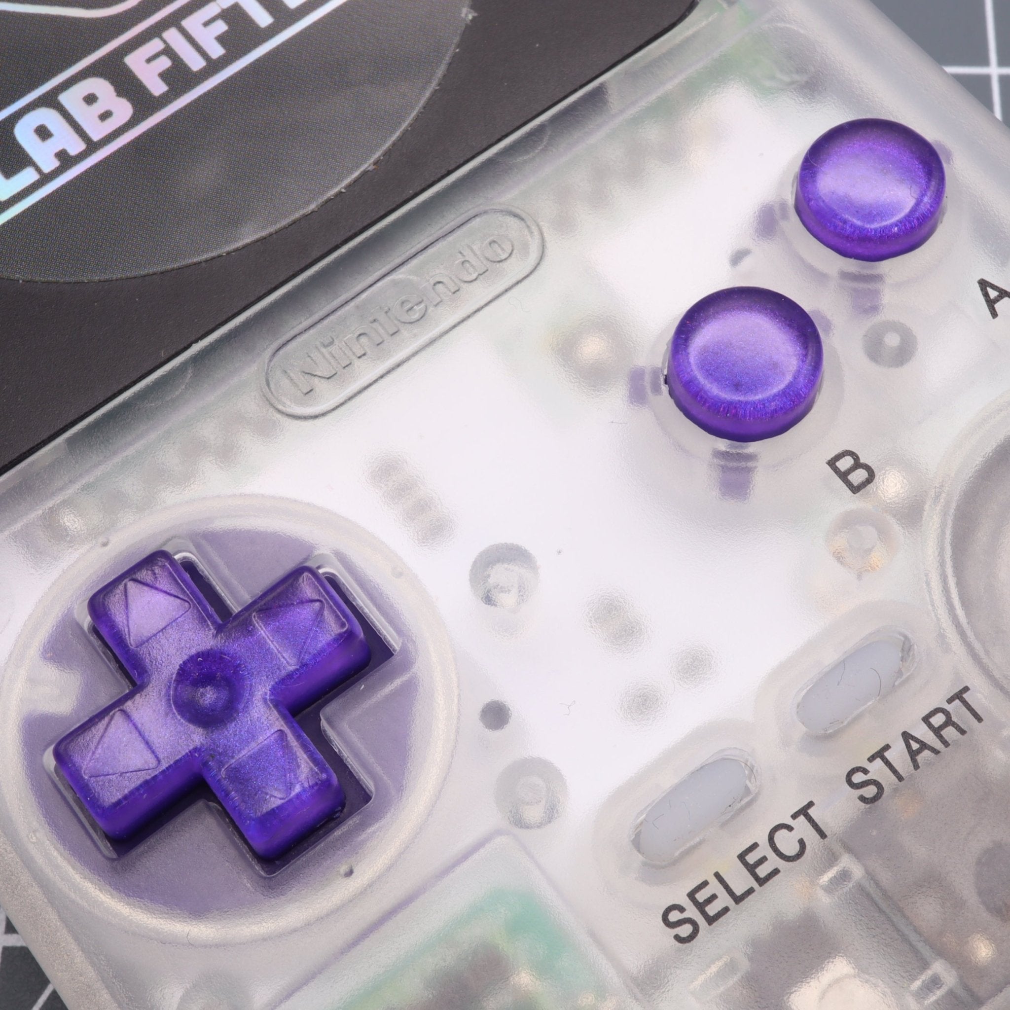 Hand cast custom resin buttons for Nintendo Game Boy Pocket MGB-001 GBP - Grape Candy | Lab Fifteen Co - 4