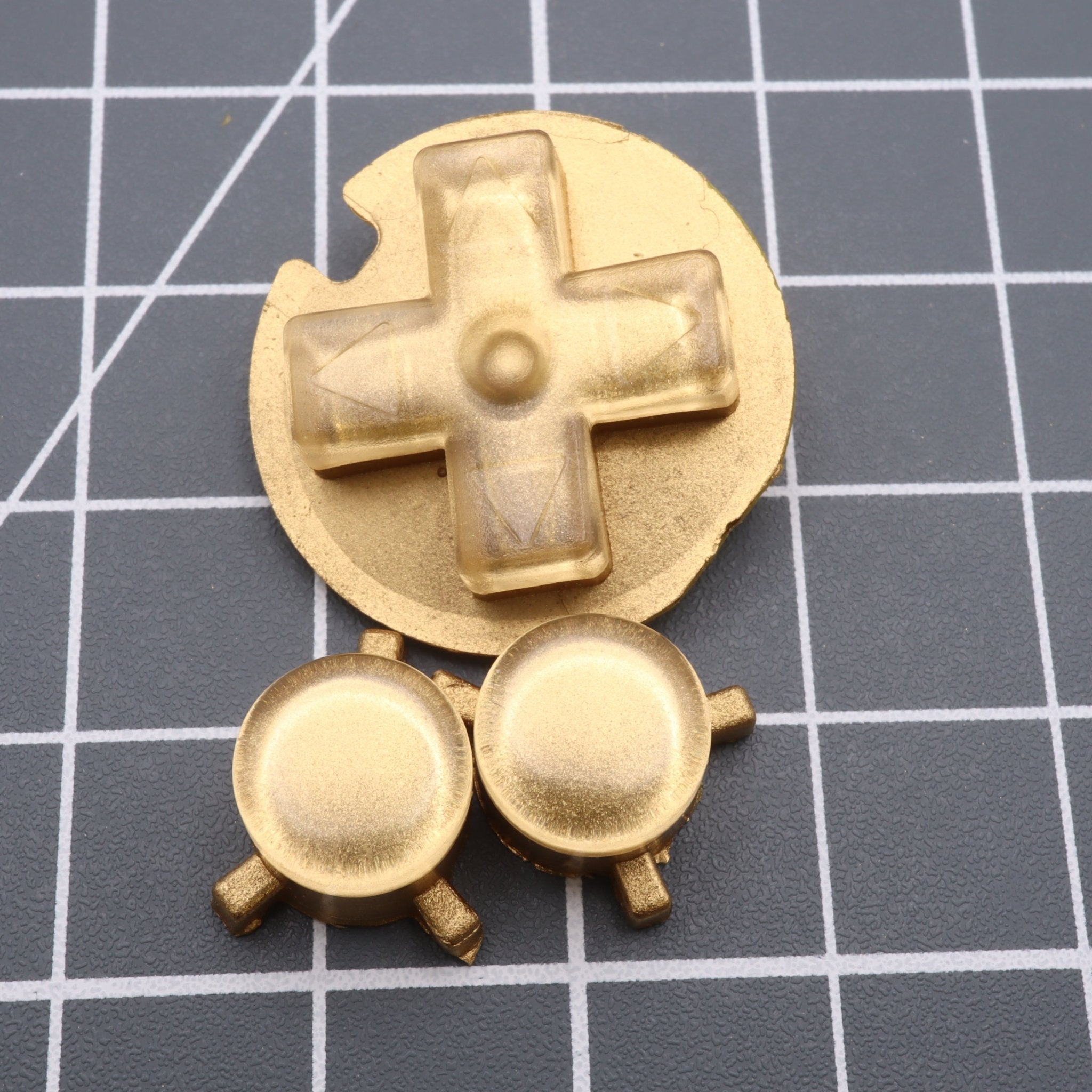 Hand cast custom resin buttons for Nintendo Game Boy Pocket MGB-001 GBP - Metallic gold | Lab Fifteen Co - 1