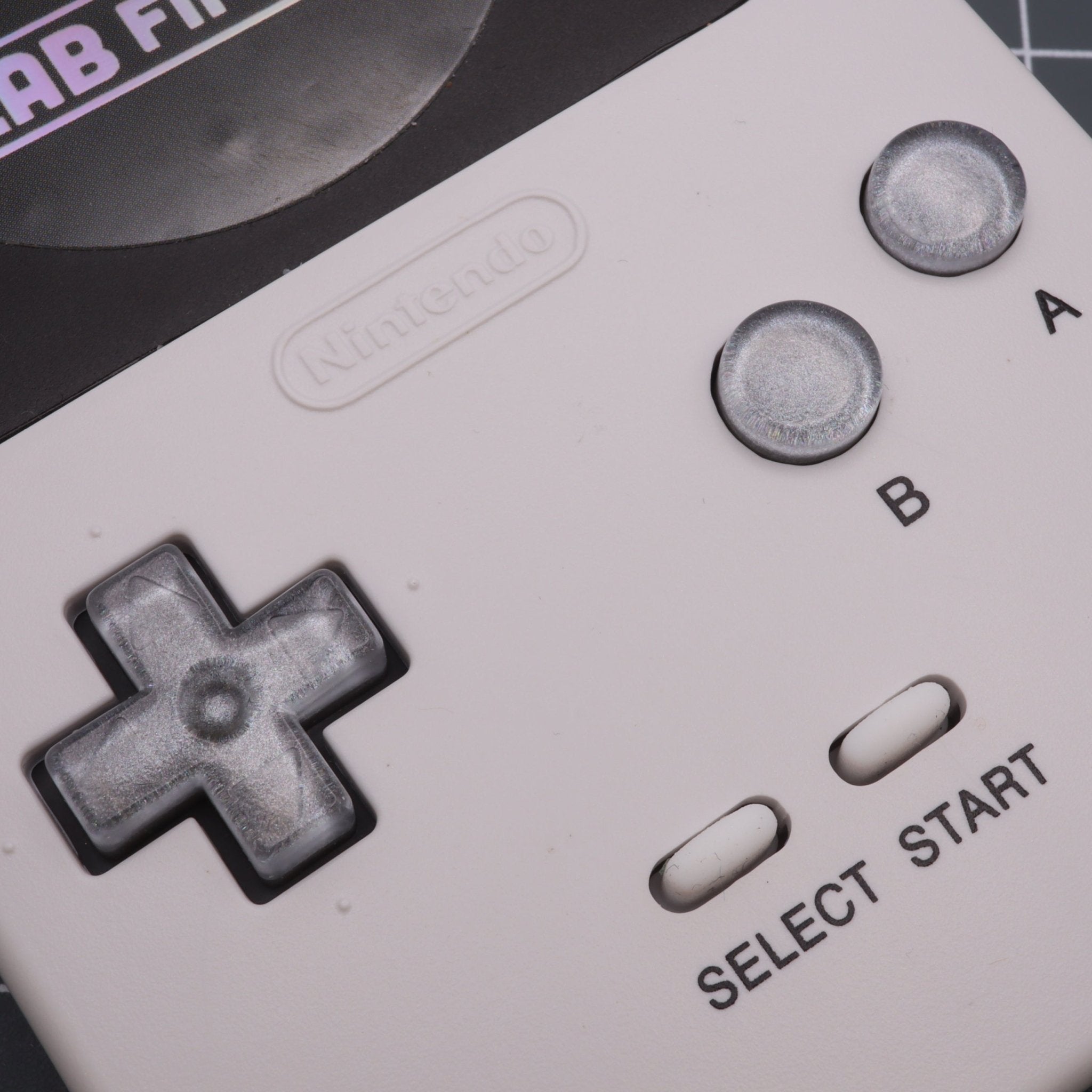 Hand cast custom resin buttons for Nintendo Game Boy Pocket MGB-001 GBP - Metallic silver | Lab Fifteen Co - 3