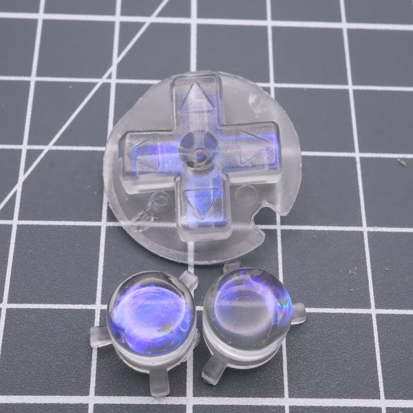 Hand cast custom resin buttons for Nintendo Game Boy Pocket MGB-001 GBP - Midnight opal | Lab Fifteen Co - 1