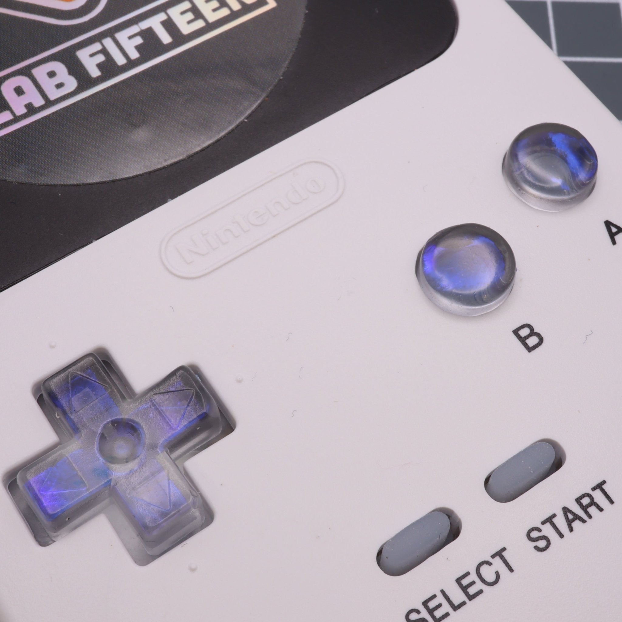 Hand cast custom resin buttons for Nintendo Game Boy Pocket MGB-001 GBP - Midnight opal | Lab Fifteen Co - 3