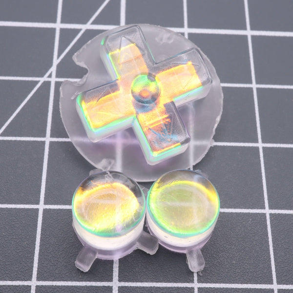 Hand cast custom resin buttons for Nintendo Game Boy Pocket MGB-001 GBP - Sunset opal | Lab Fifteen Co - 1