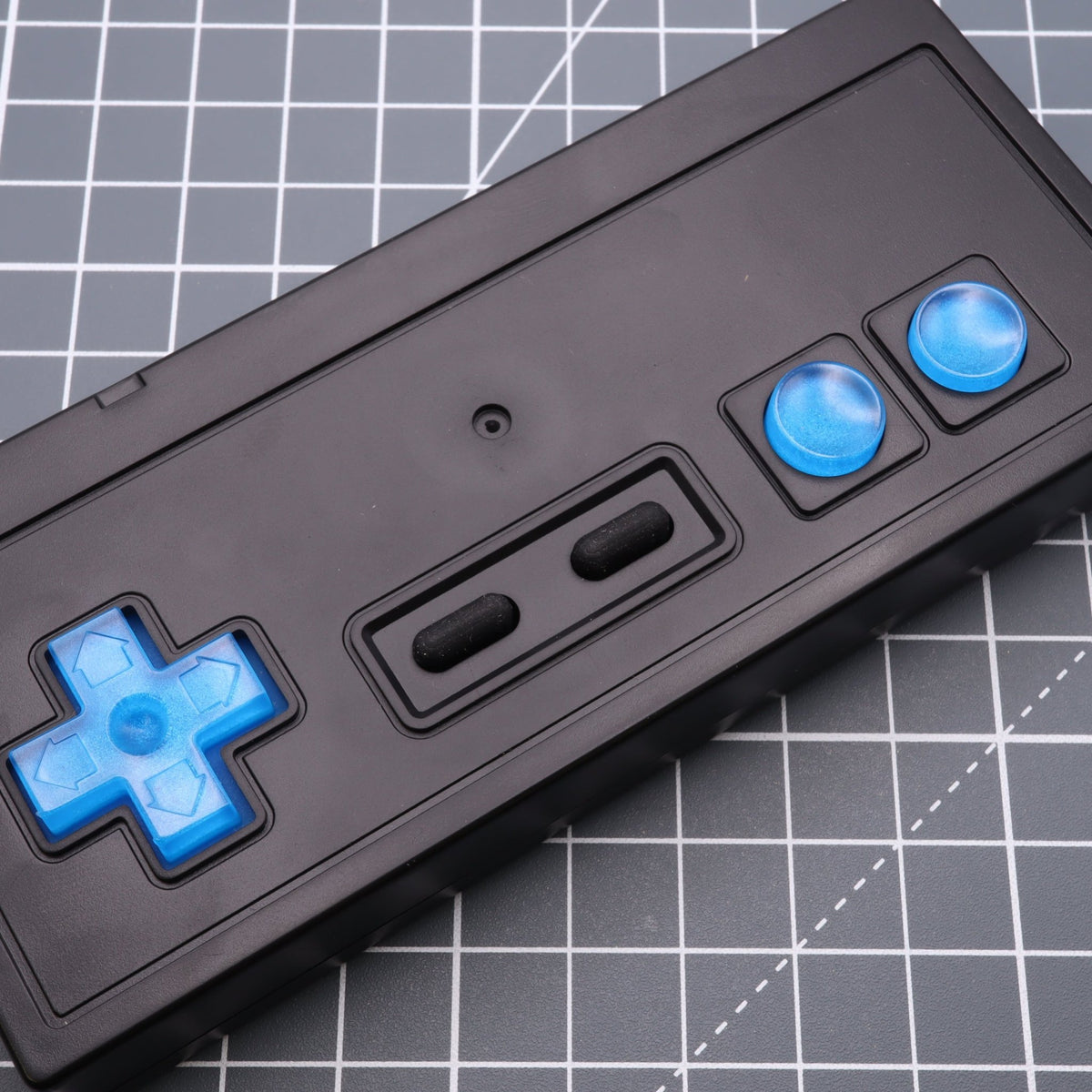 Hand cast custom resin buttons for Nintendo NES controller NES-004 (also fits Game Boy DMG-01) - Blueberry Candy | Lab Fifteen Co - 6