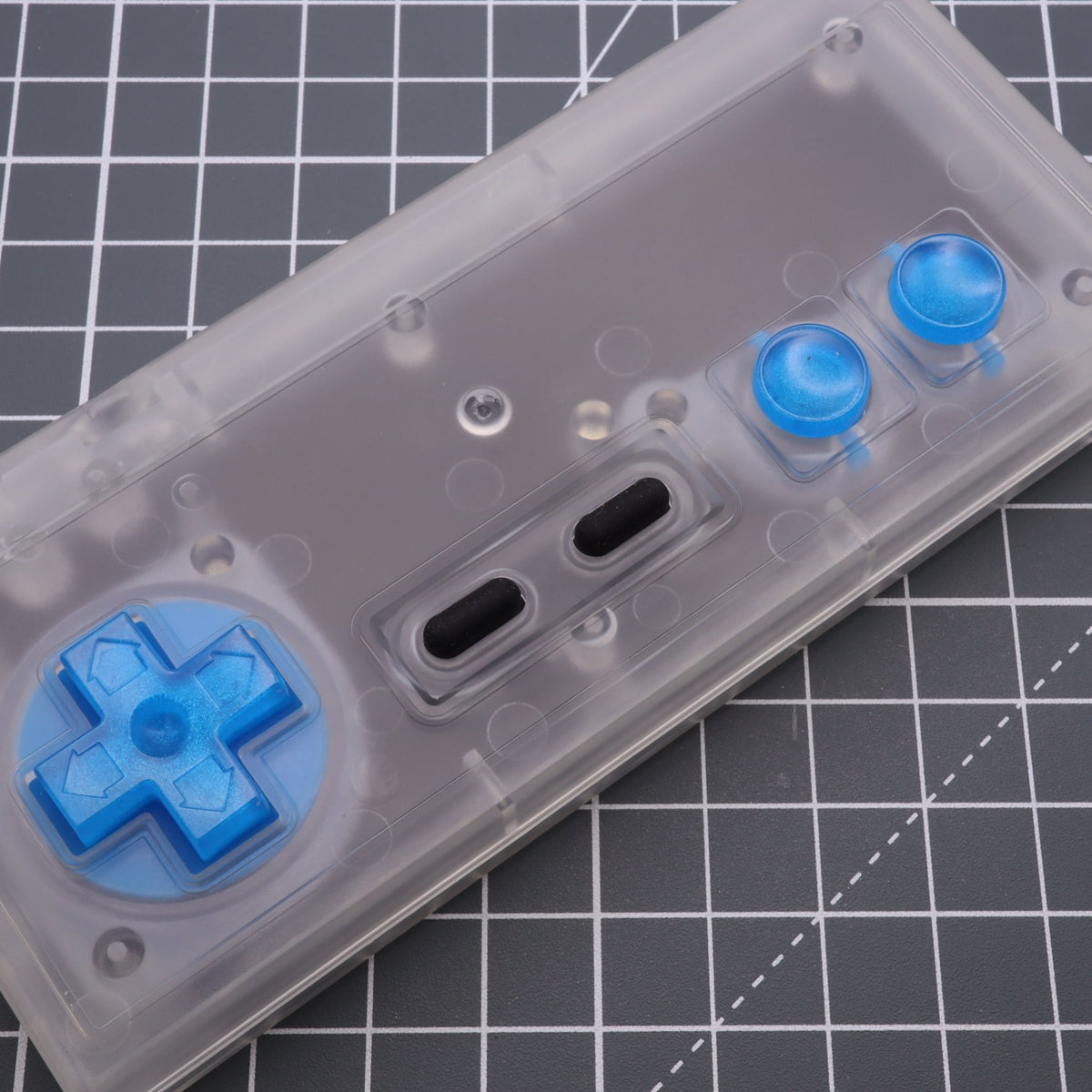 Hand cast custom resin buttons for Nintendo NES controller NES-004 (also fits Game Boy DMG-01) - Blueberry Candy | Lab Fifteen Co - 7