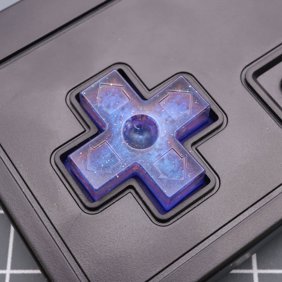 Hand cast custom resin buttons for Nintendo NES controller NES-004 (also fits Game Boy DMG-01) - Cosmic Blue | Lab Fifteen Co - 2