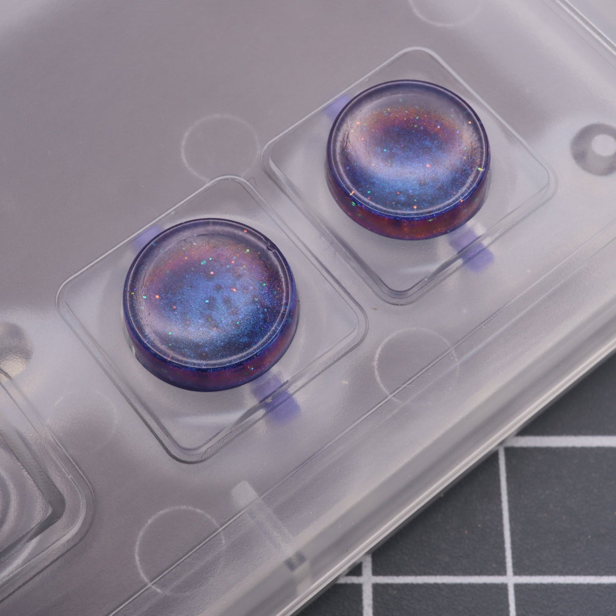 Hand cast custom resin buttons for Nintendo NES controller NES-004 (also fits Game Boy DMG-01) - Cosmic Blue | Lab Fifteen Co - 6