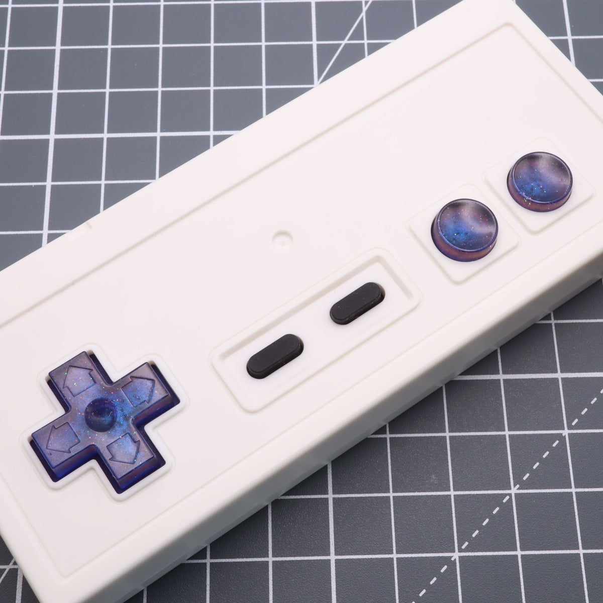 Hand cast custom resin buttons for Nintendo NES controller NES-004 (also fits Game Boy DMG-01) - Cosmic Blue | Lab Fifteen Co - 11