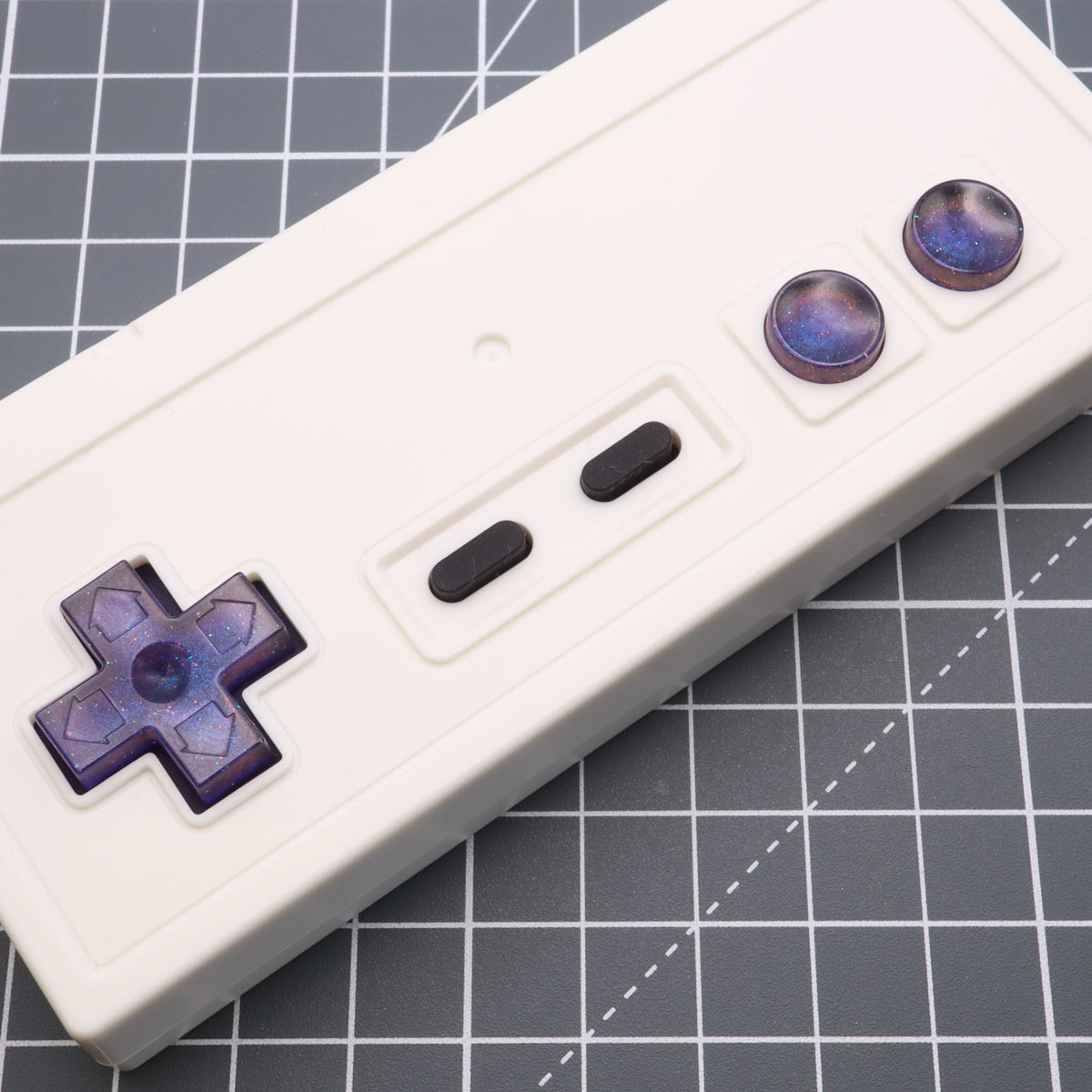 Hand cast custom resin buttons for Nintendo NES controller NES-004 (also fits Game Boy DMG-01) - Cosmic Purple | Lab Fifteen Co - 10