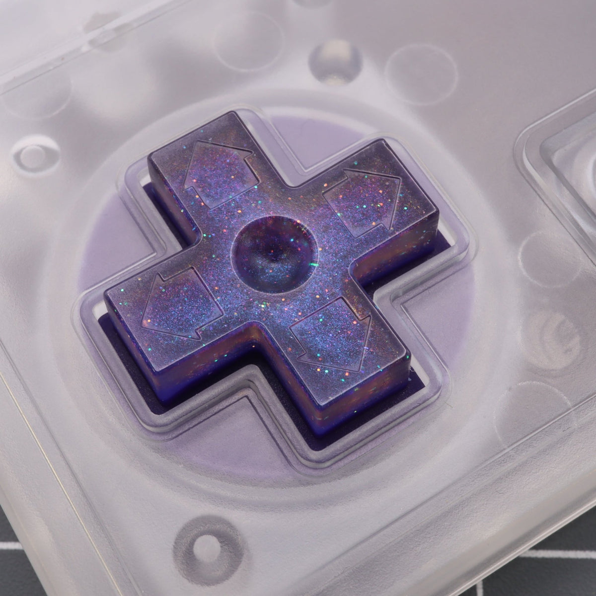 Hand cast custom resin buttons for Nintendo NES controller NES-004 (also fits Game Boy DMG-01) - Cosmic Purple | Lab Fifteen Co - 5