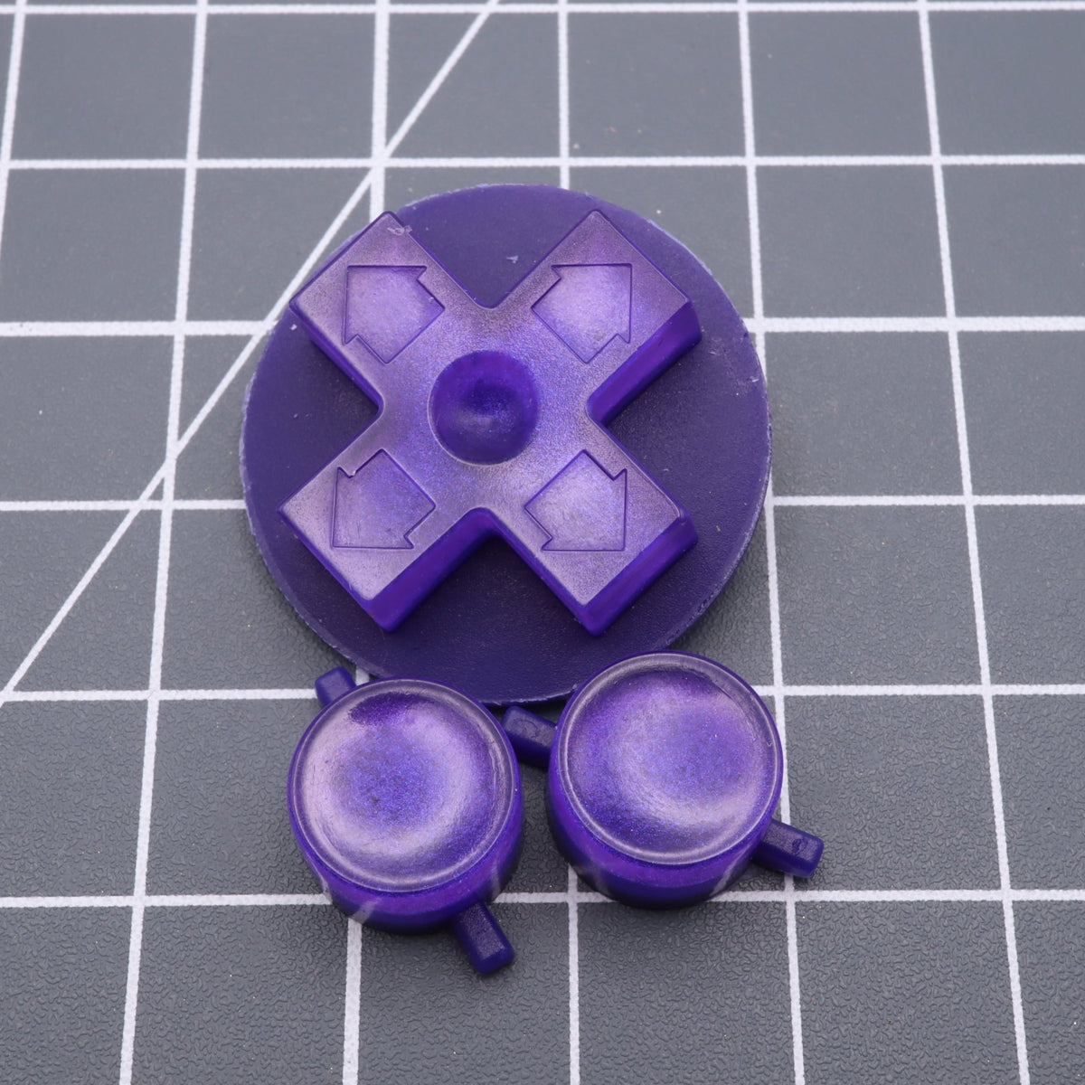 Hand cast custom resin buttons for Nintendo NES controller NES-004 (also fits Game Boy DMG-01) - Grape Candy | Lab Fifteen Co - 1