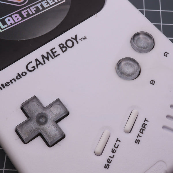 Hand cast custom resin buttons for Nintendo NES controller NES-004 (also fits Game Boy DMG-01) - Metallic Silver | Lab Fifteen Co - 2
