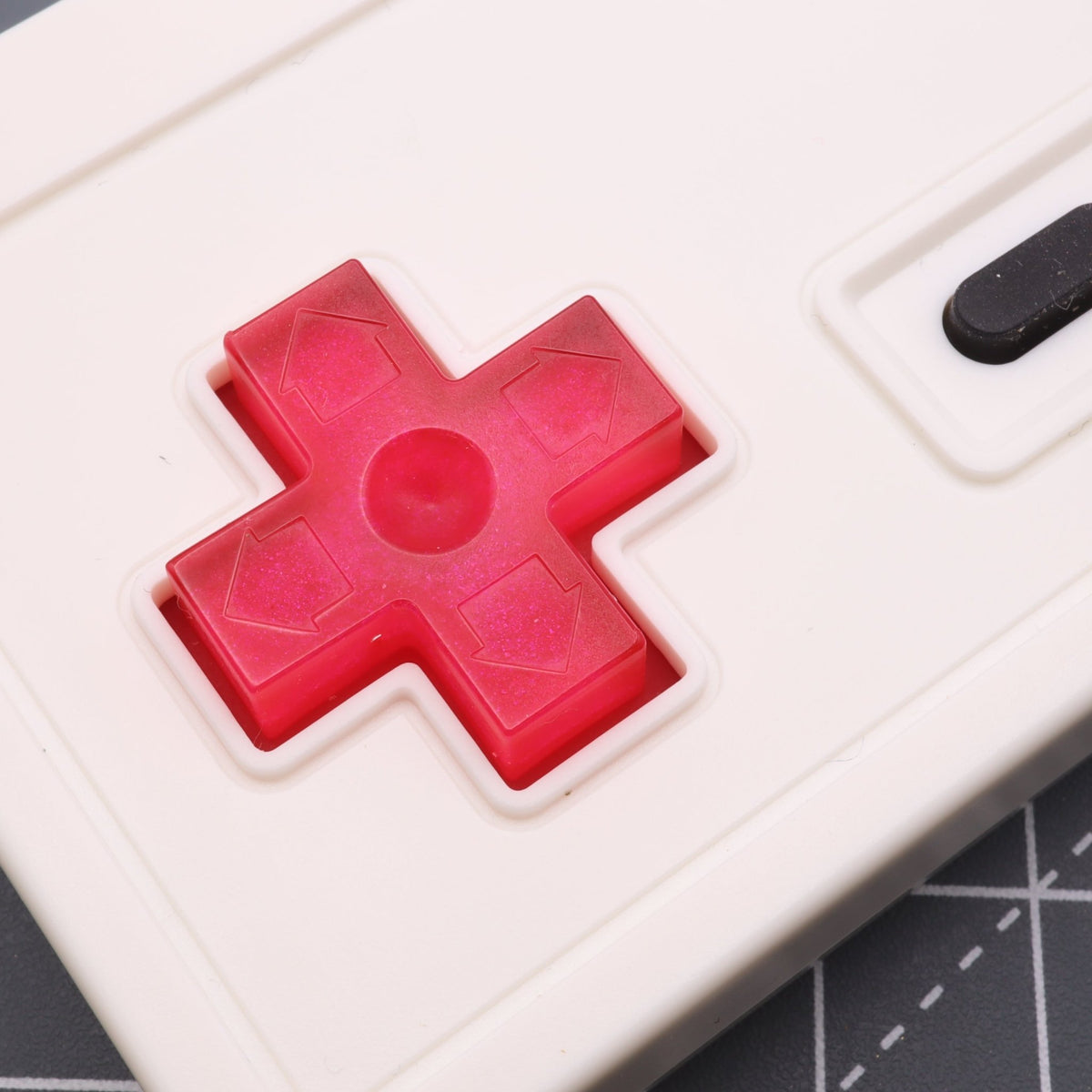 Hand cast custom resin buttons for Nintendo NES controller NES-004 (also fits Game Boy DMG-01) - Raspberry Candy | Lab Fifteen Co - 8