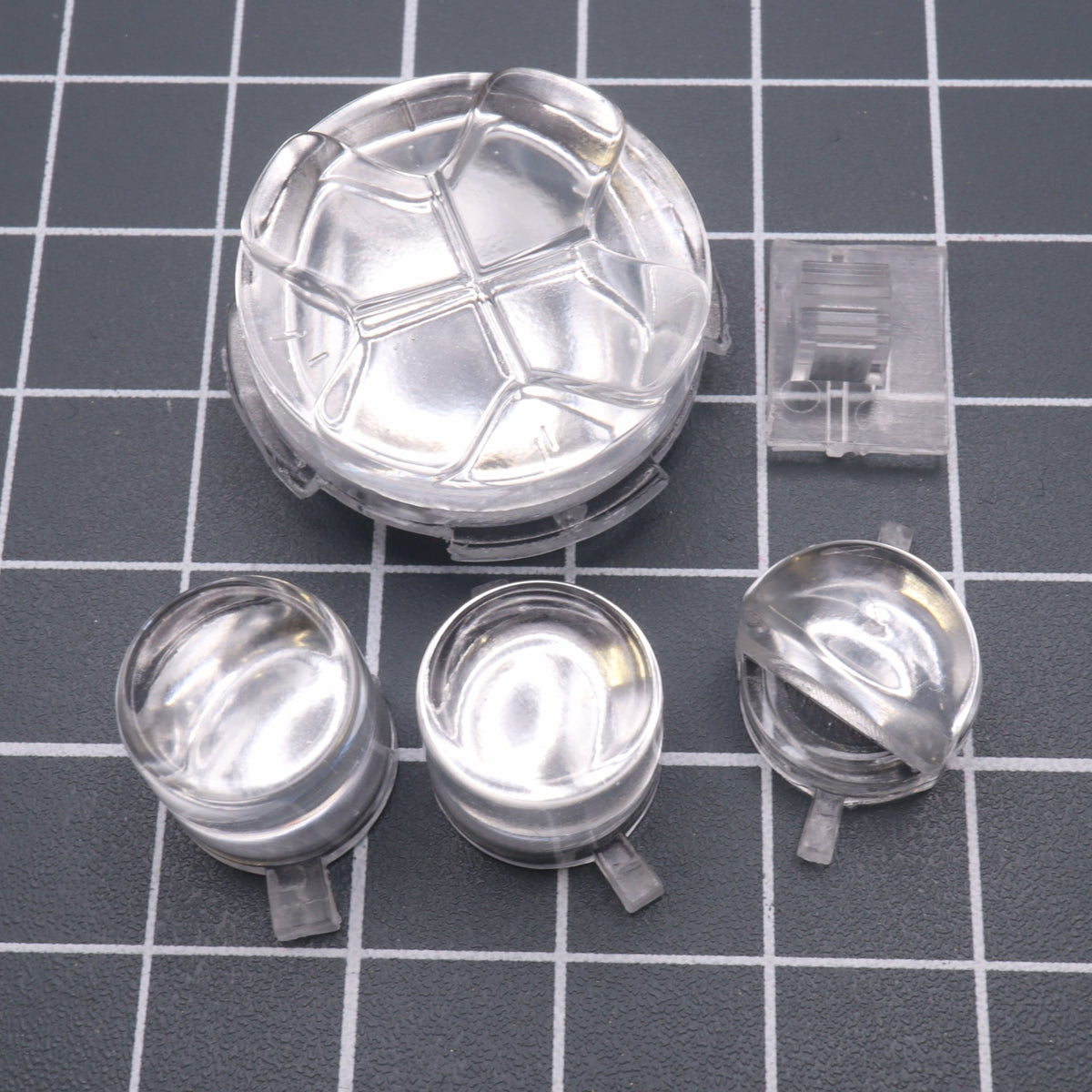 Hand cast custom resin buttons for Sega Game Gear - Chrome silver | Lab Fifteen Co - 1