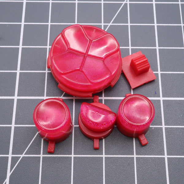 Hand cast custom resin buttons for Sega Game Gear - Raspberry candy | Lab Fifteen Co - 1
