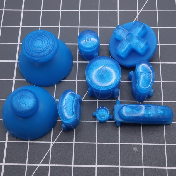 Hand cast custom resin buttons set for Nintendo GameCube - Blueberry candy [NGC] | Lab Fifteen Co