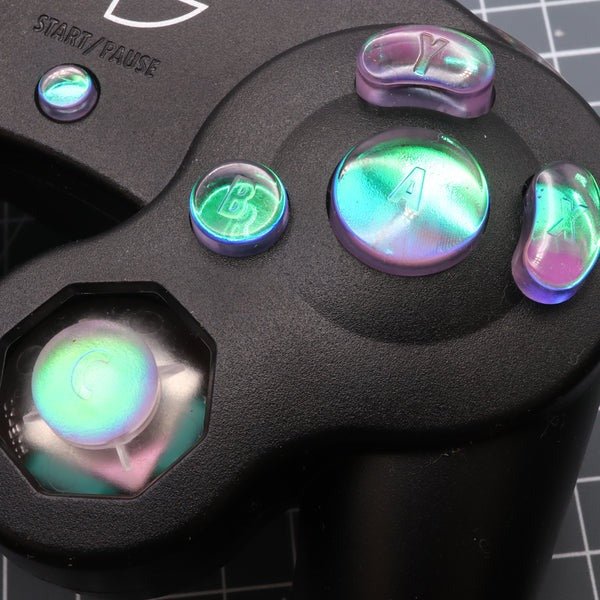 Cool Button Set Custom resin buttons for GameCube - Cool opal | Lab Fifteen Co