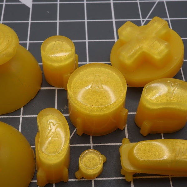 Hand cast custom resin buttons set for Nintendo GameCube - Lemon candy [NGC] | Lab Fifteen Co