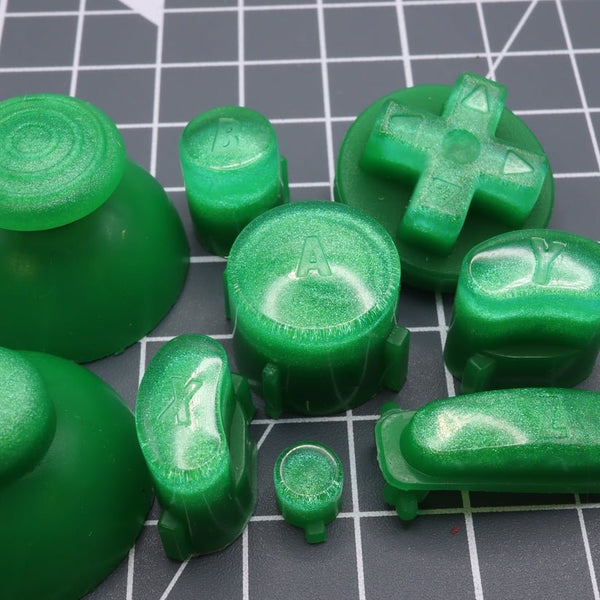 Hand cast custom resin buttons set for Nintendo GameCube - Lime candy [NGC] | Lab Fifteen Co