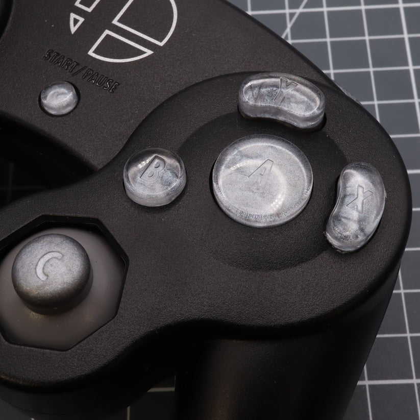 Hand cast custom resin buttons set for Nintendo GameCube - Metallic Silver [NGC] | Lab Fifteen Co - 3