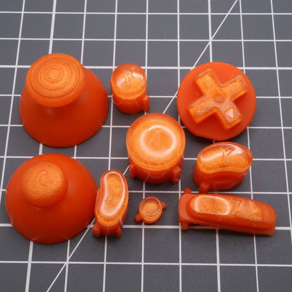 Hand cast custom resin buttons set for Nintendo GameCube - Orange candy [NGC] | Lab Fifteen Co