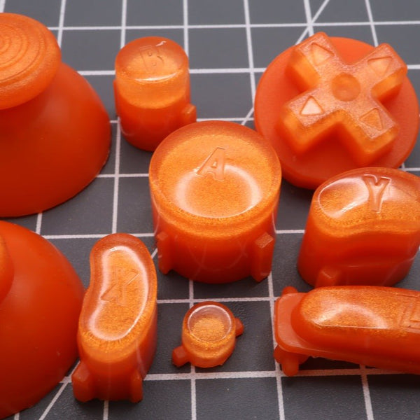 Hand cast custom resin buttons set for Nintendo GameCube - Orange candy [NGC] | Lab Fifteen Co