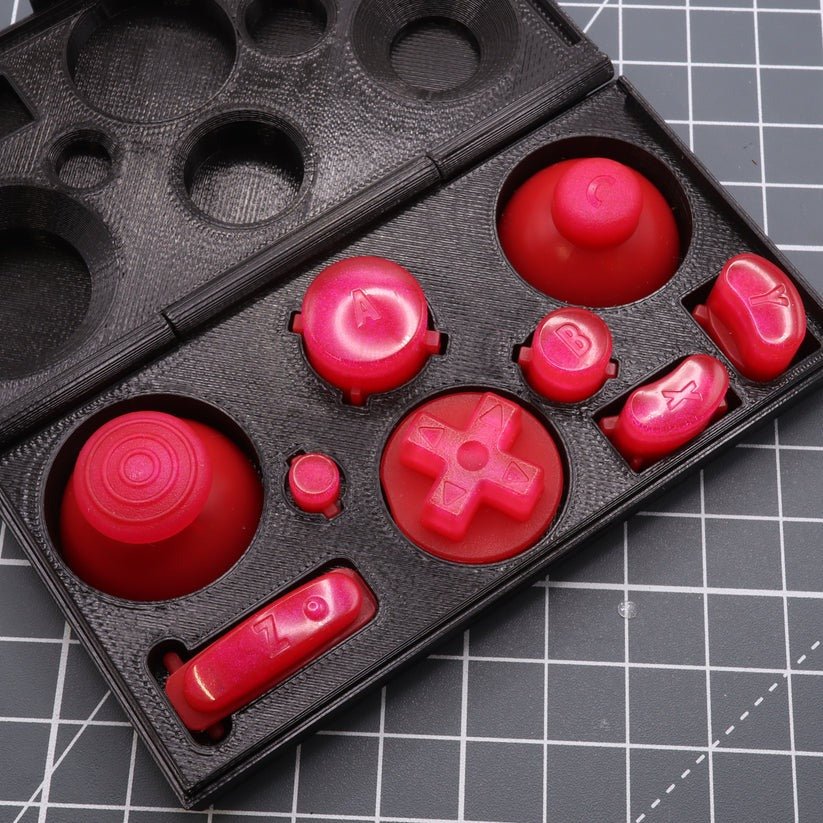 25mm Buttons Raspberry Custom resin buttons for GameCube - Raspberry candy | Lab Fifteen Co