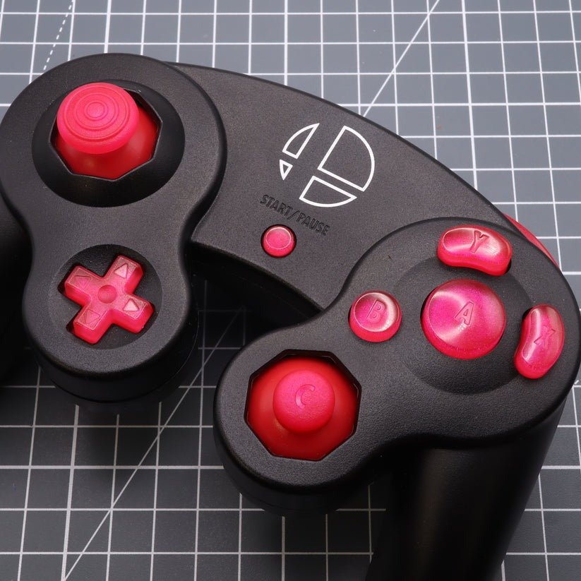 25mm Buttons Raspberry Custom resin buttons for GameCube - Raspberry candy | Lab Fifteen Co