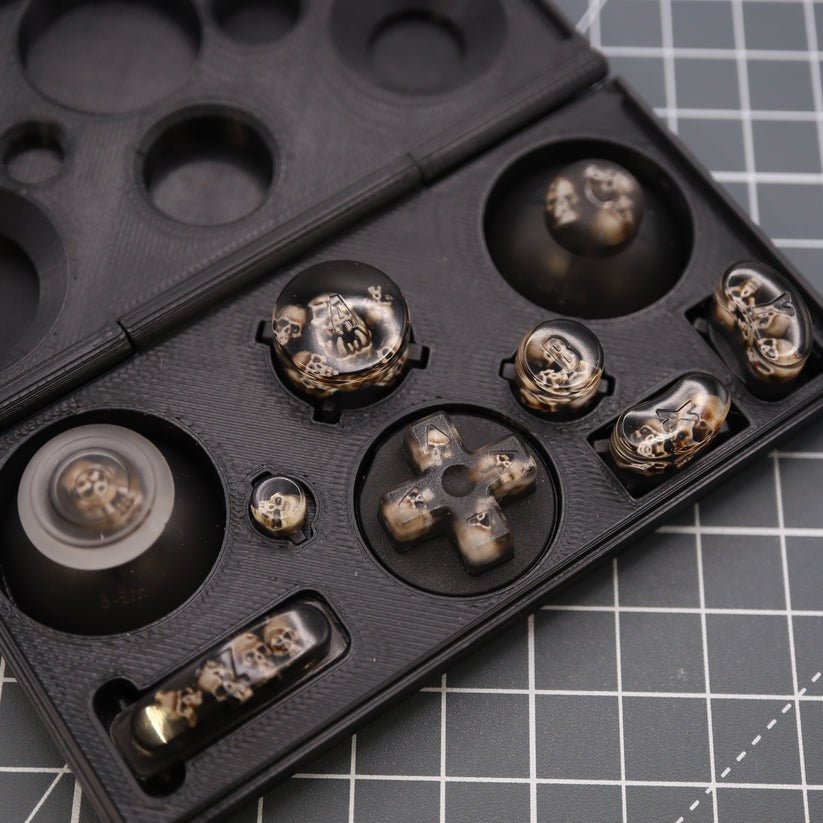 Hand cast custom resin buttons set for Nintendo GameCube - Skulls [NGC] | Lab Fifteen Co - 8